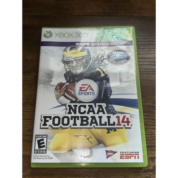 NCAA Football 14 (Xbox 360, 2013) Tested Works No Manual